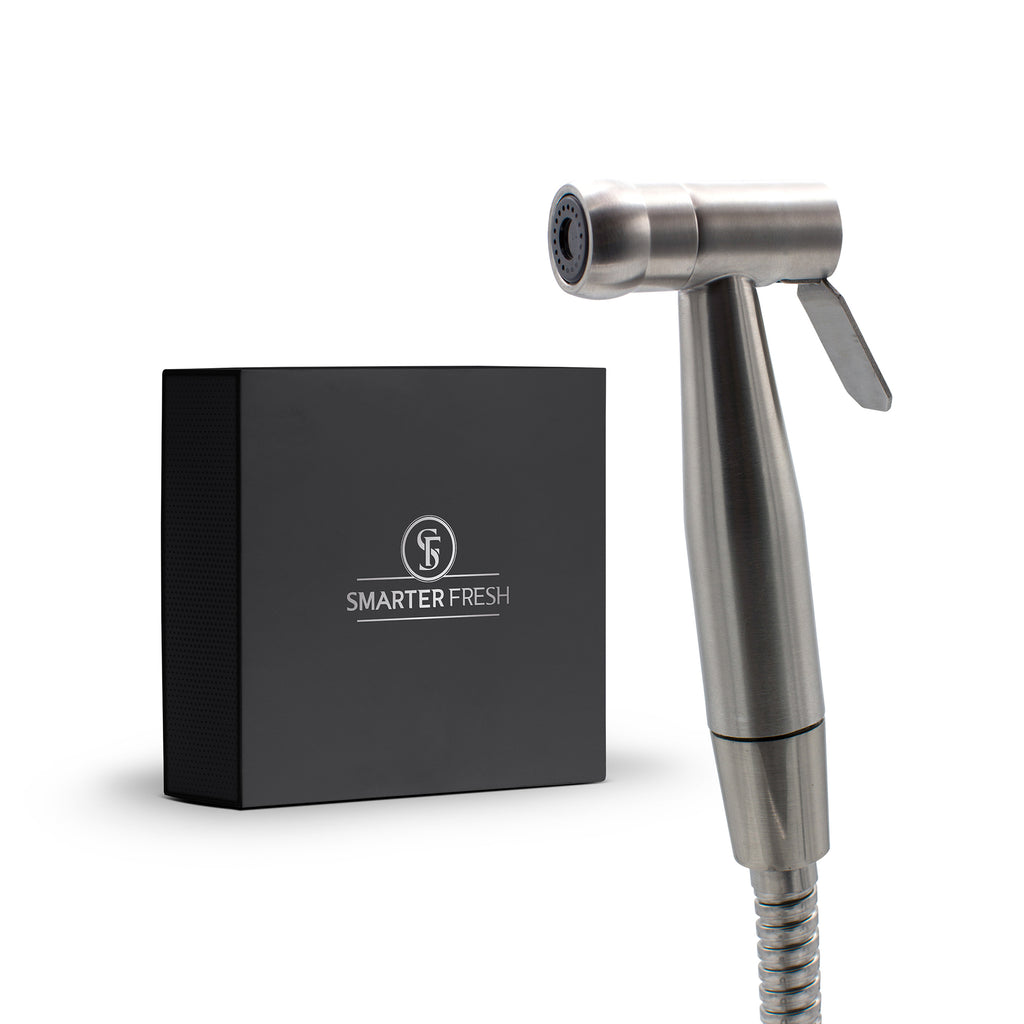 SmarterFresh Luxury Hand Held Bidet Sprayer - Superior Pressure Control Shattaf - Complete Stainless Steel Diaper Sprayer Hand Bidet Set for Toilet