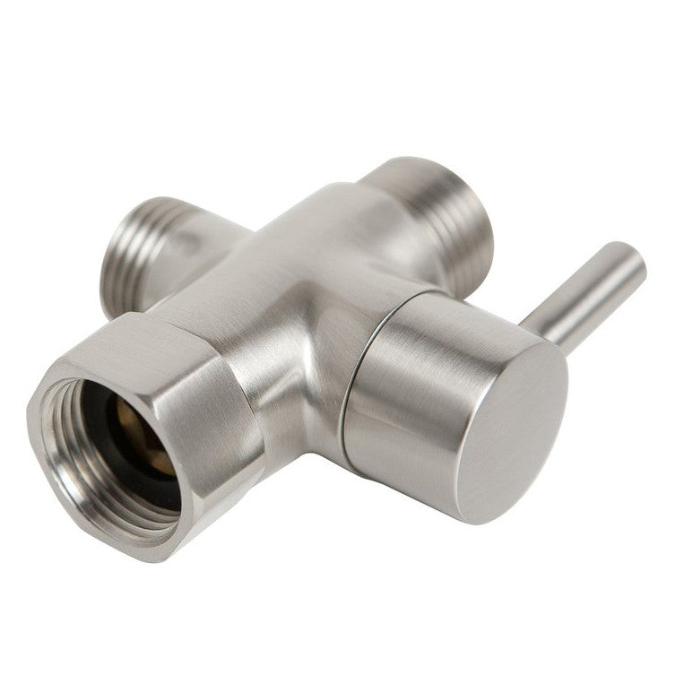 SmarterFresh Brass Brushed Nickel Finish 3 Way T-Valve Adapter