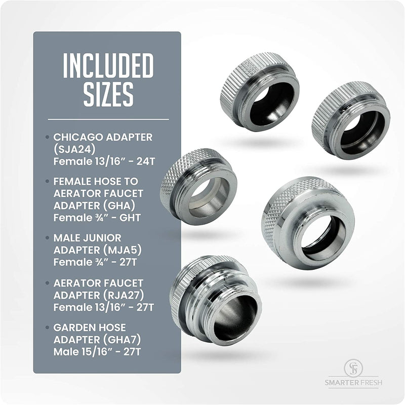SmarterFresh Five Piece Female Faucet Adapter Kit