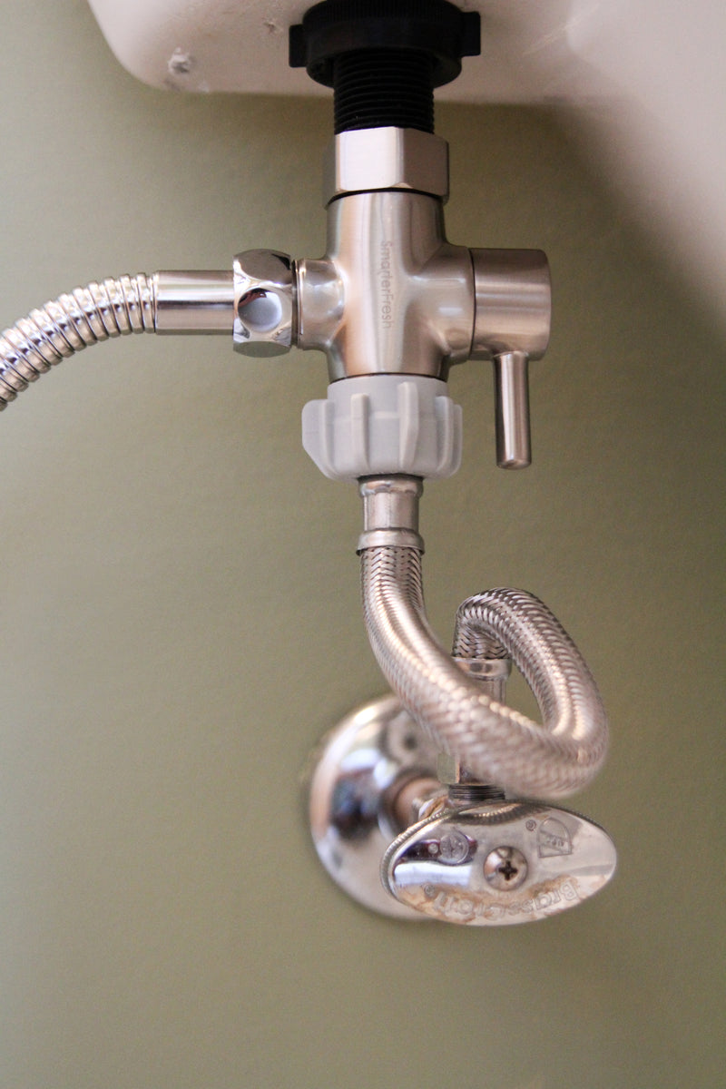 SmarterFresh Brass Brushed Nickel Finish 3 Way T-Valve Adapter