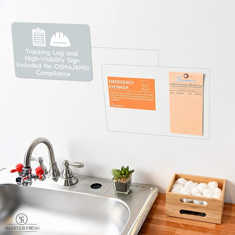 SmarterFresh Faucet Mounted Eyewash Station